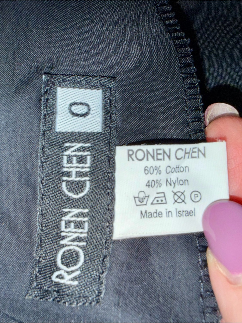 Ronen Chen Black Ruched Velvet Piped Skirt - Picture 4 of 5